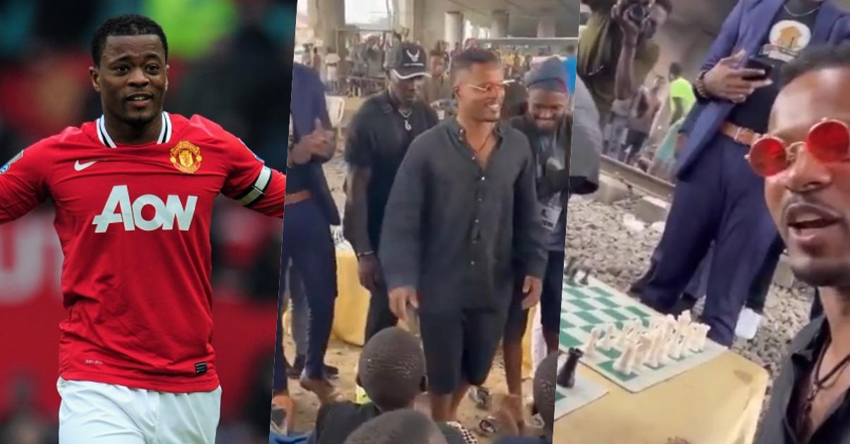 Manchester United star, Patrice Evra visits Oshodi underbridge (Video)