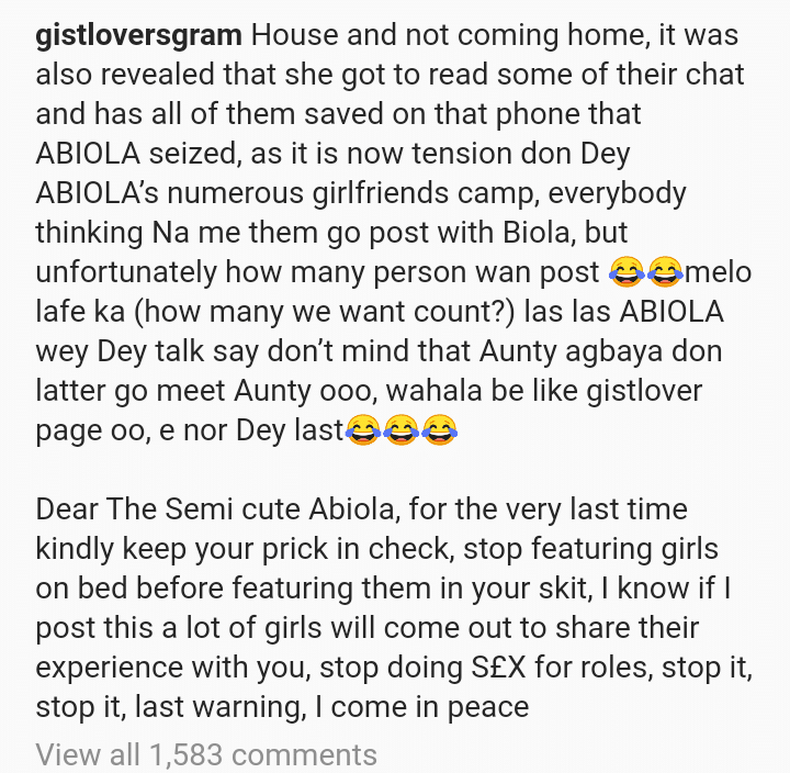Cute Abiola called out for allegedly sleeping with ladies in exchange for roles in his skits