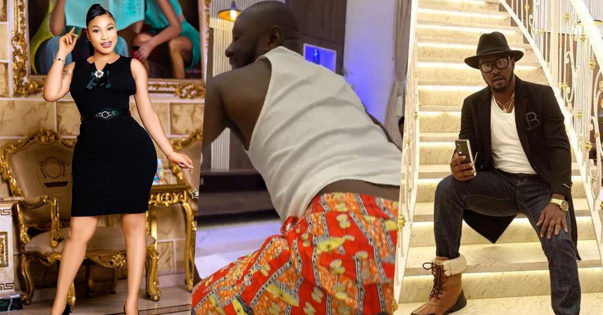 "You like trouble pass fight" - Reactions as Tonto Dikeh shares clip of Prince Kpokpogri twerking (Video)