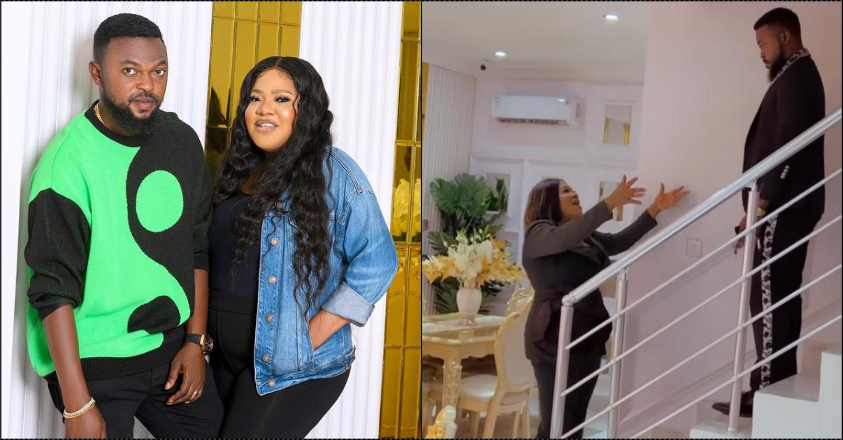 "Jehova carry me stay my husband's house" - Kolawole Ajeyemi stares in wonder as wife entertains him (Video)
