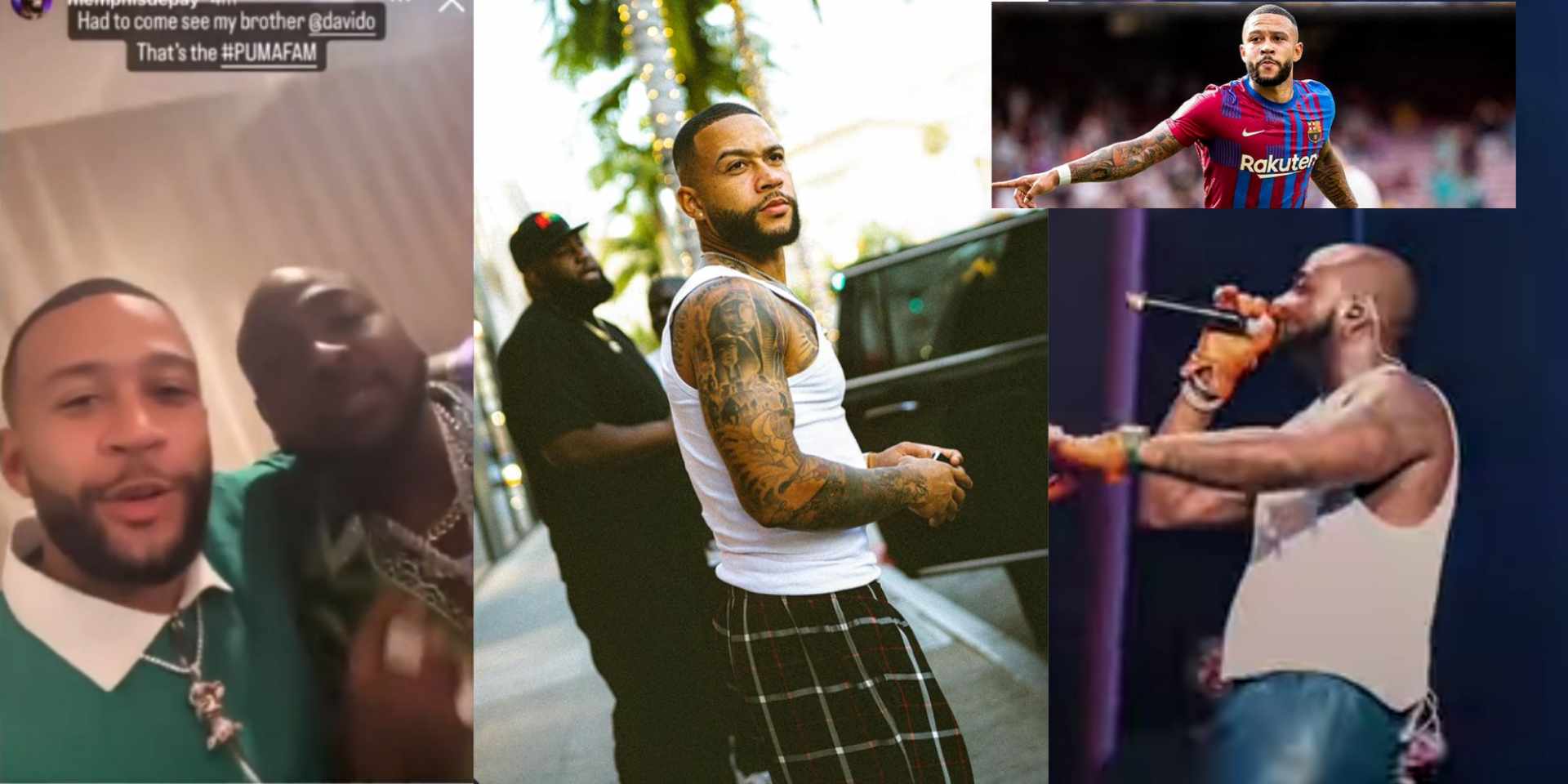 Barcelona star, Memphis Depay hangs out with Davido in Los Angeles [Video]
