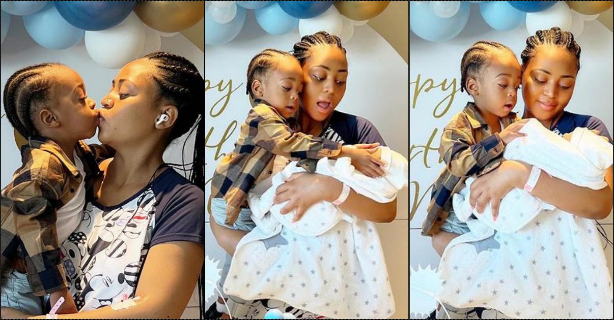Regina Daniels gushes as she makes appearance at Munir's birthday hours after giving birth