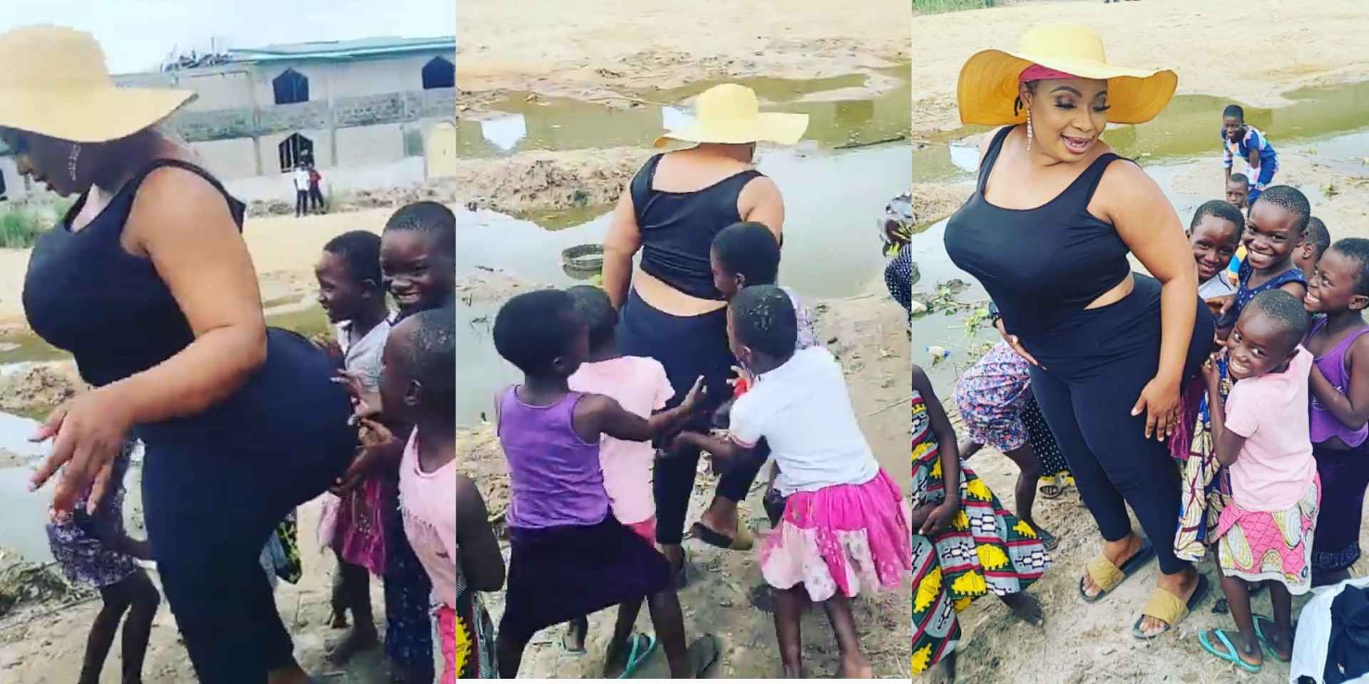 "This is wrong, it's rubbish" - Laide Bakare receives knock for allowing kids play with her backside [Video]