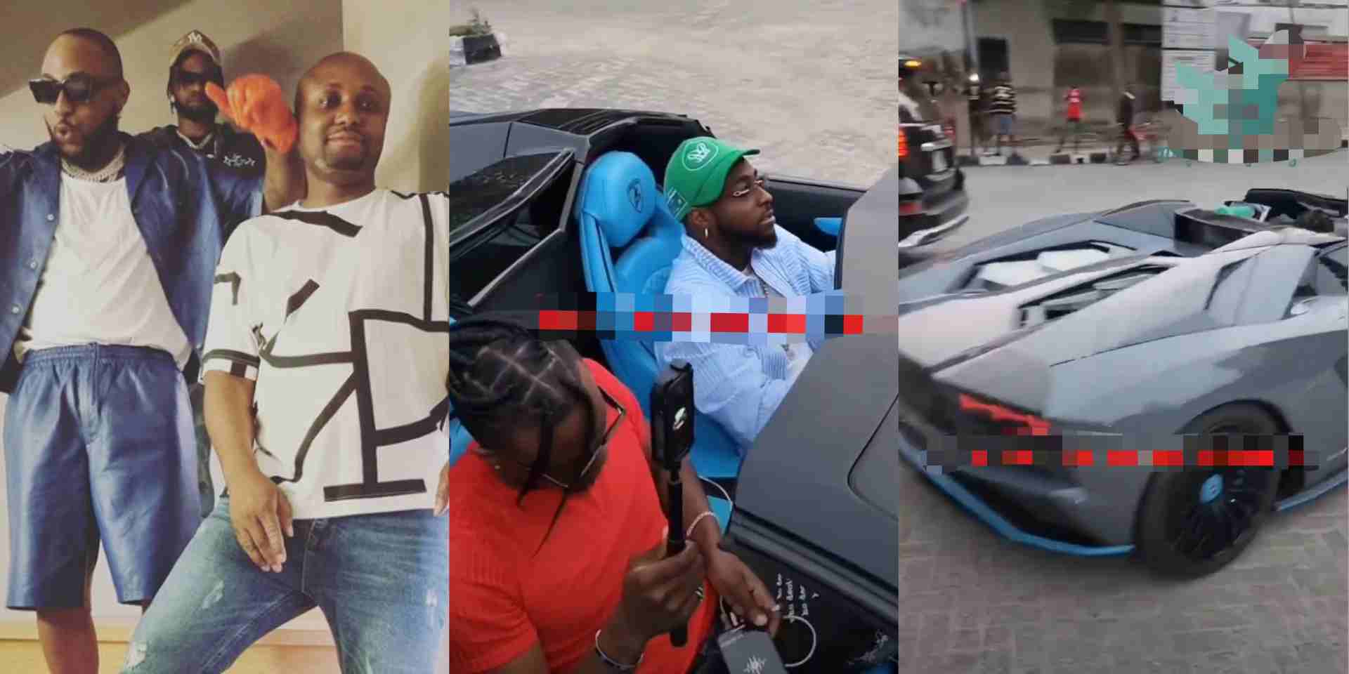 "Motor wey get 12 plugs, make ehm concentrate abeg" - Reactions as Davido shuns Isreal DMW, zooms off in his Lamborghini despite hailing (Video)