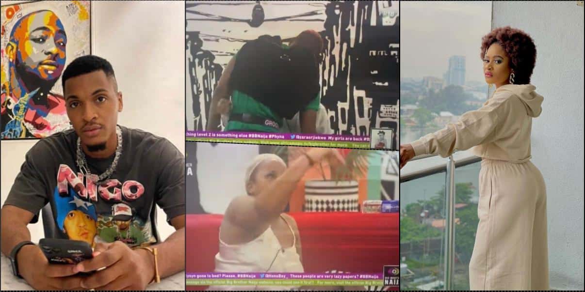 Watch Amaka's priceless reaction as Groovy and Phyna share goodnight kiss (Video)