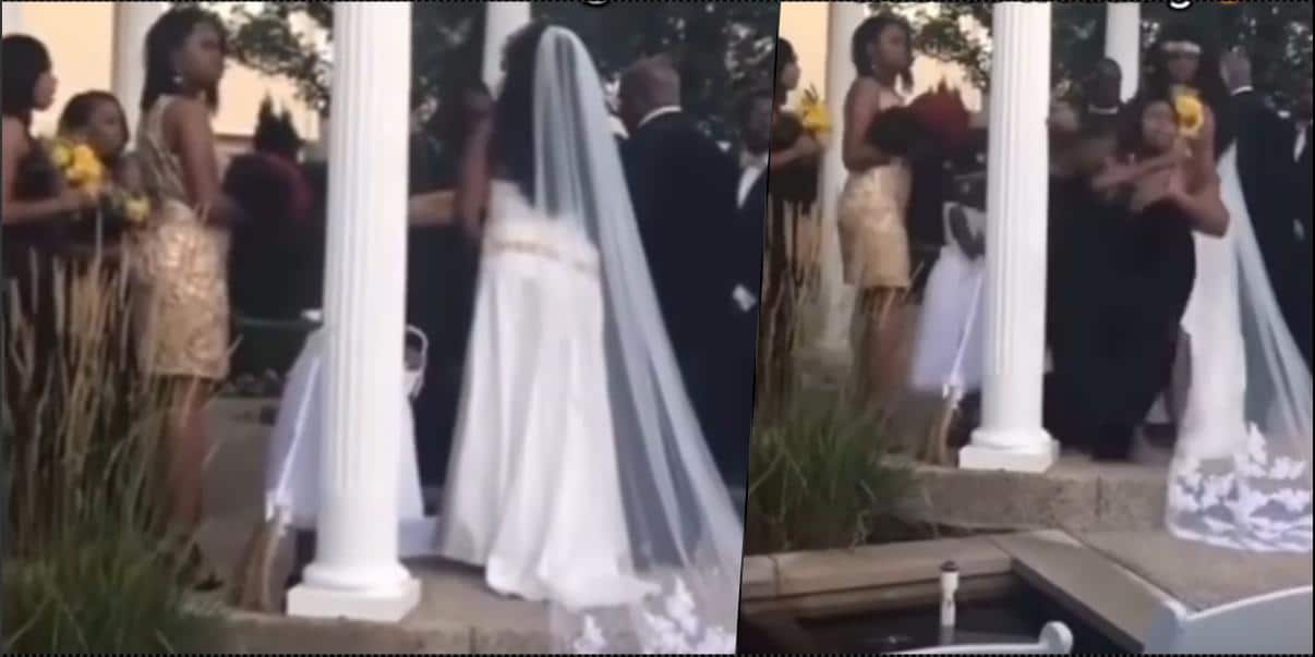 Moment pregnant side chick crashes man's wedding (Video)