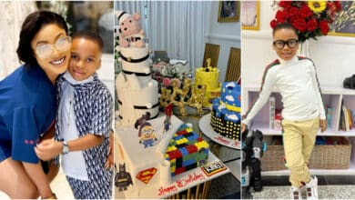 Tonto Dikeh marks King Andre's 7th birthday with 7 cakes (VIDEOS)