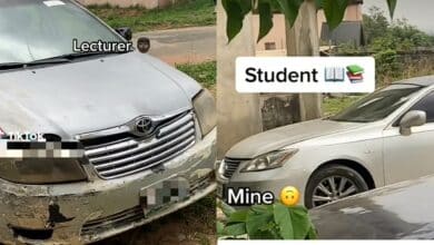 Student Lexus mocks lecturers car