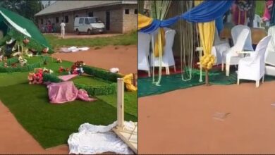 Wedding crashes in Benin as bride discovers groom is a father of seven (Video)