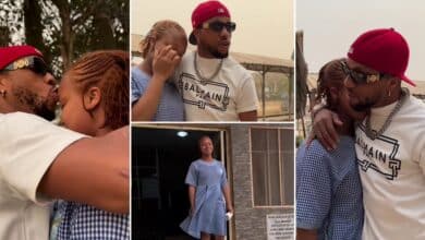 Adorable moment Charles Okocha visited his daughter in school (Video)