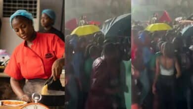 Nigerians stand in rain to cheer Hilda Baci as she breaks Guinness World Record for marathon cooking