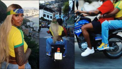Blaq Bonez, Poco Leee, others react as Tiwa Savage rides on bike in Brazil (Video)