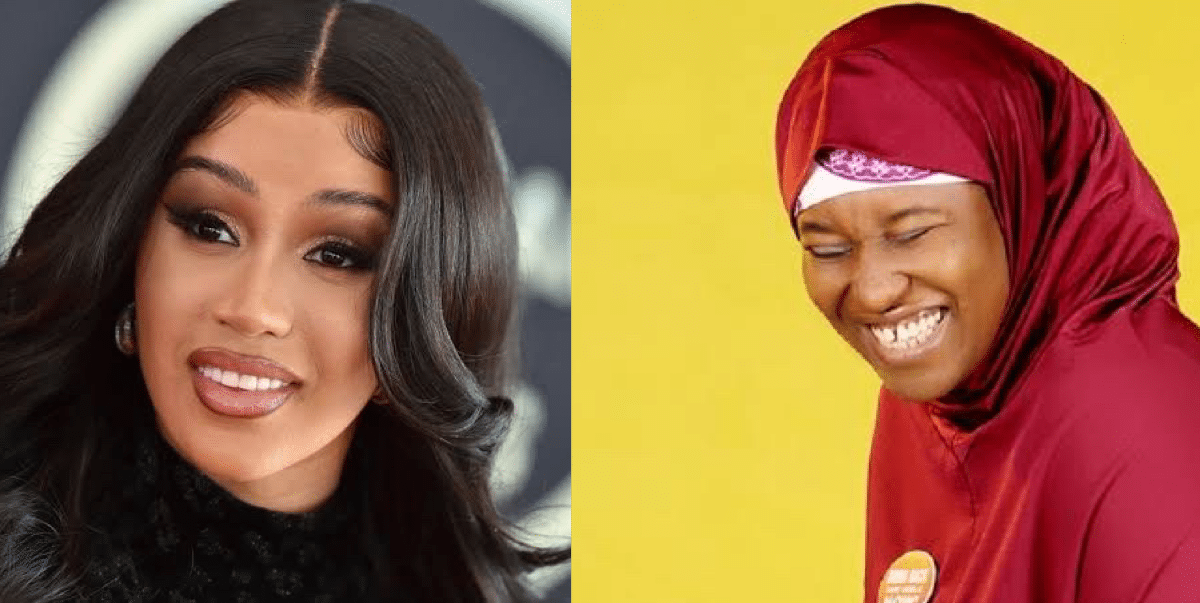 Aisha Yesufu reacts as Cardi B throws Mic at fan during concert