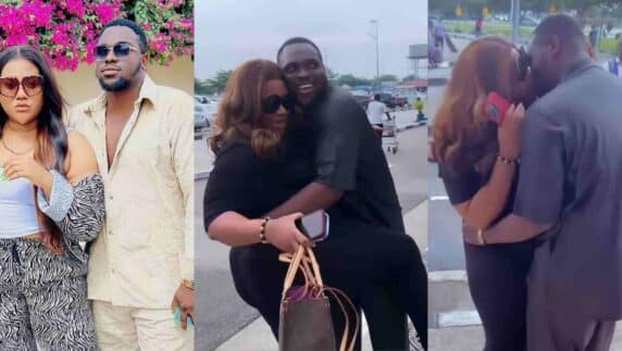 "From New York straight to Warri" – Nkechi Blessing reunites with her lover (Video)