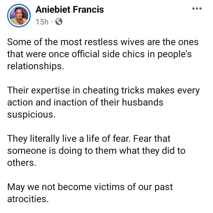 Aniebiet Francis restless wives 