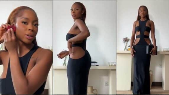 Lady causes stir with outfit to first date (Video)