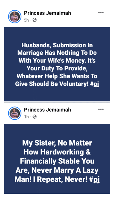 "Submission in marriage is not about your wife's money" - Nigerian lawyer and pastor's wife says it's husband's duty to provide for family