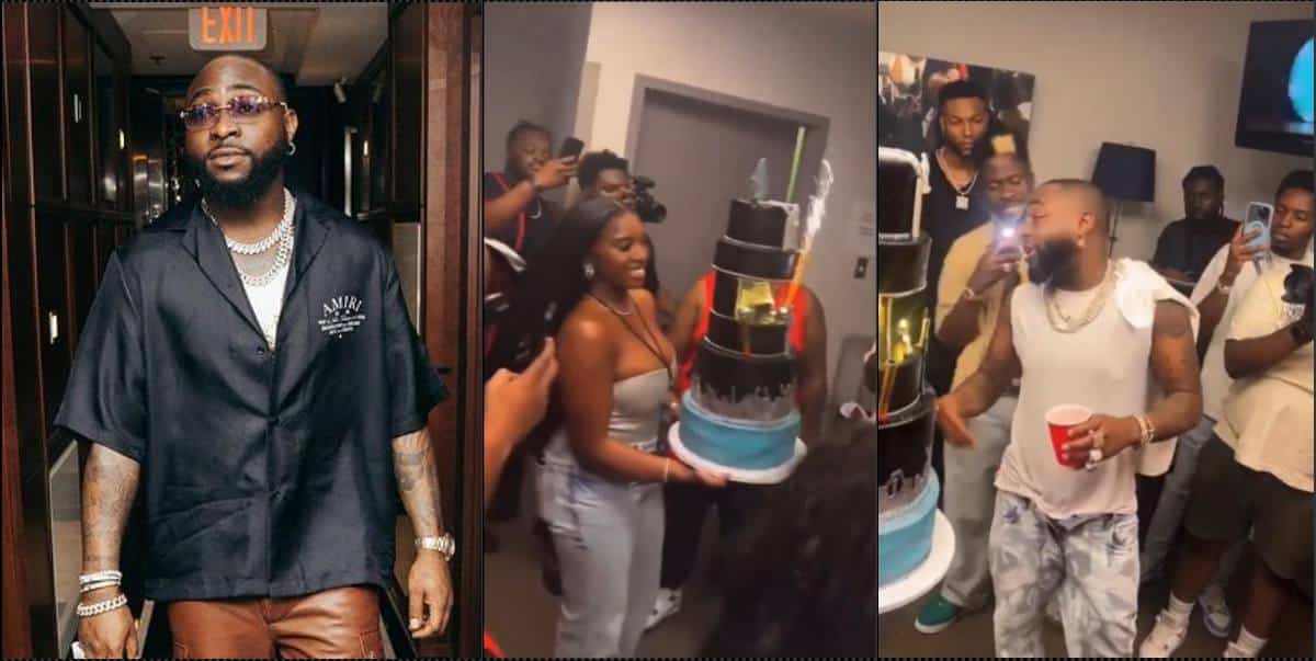 Davido celebrated with huge cake following sold-out show in Toronto (Video)