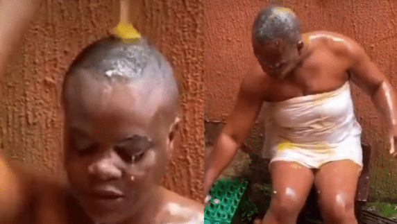 Woman bathes herself with eggs while praying to find 'True Love'