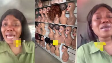 Businesswoman cries bitterly after burglars emptied her hair shop