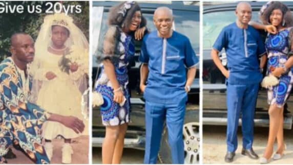 Lady causes a stir as she posts throwback photo she took with her father 20 years ago when she was a child (Video)