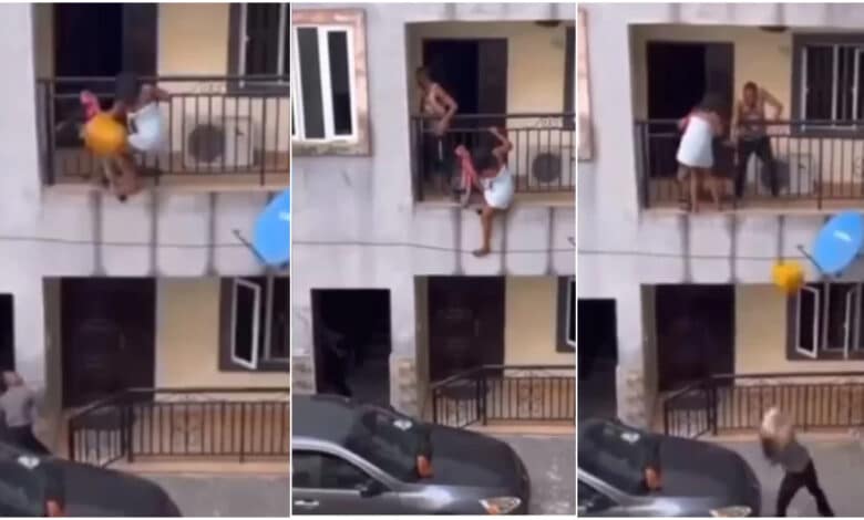 Side Chic Spotted Trying to Jump Down from Building as Lover’s Wife Returns Unexpectedly"