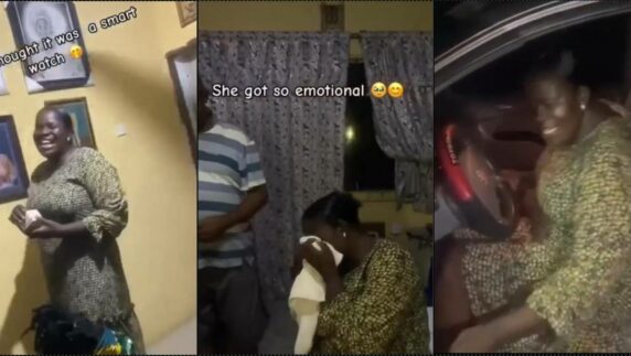 Mother bursts into tears as she receives car gift from her child (Video)
