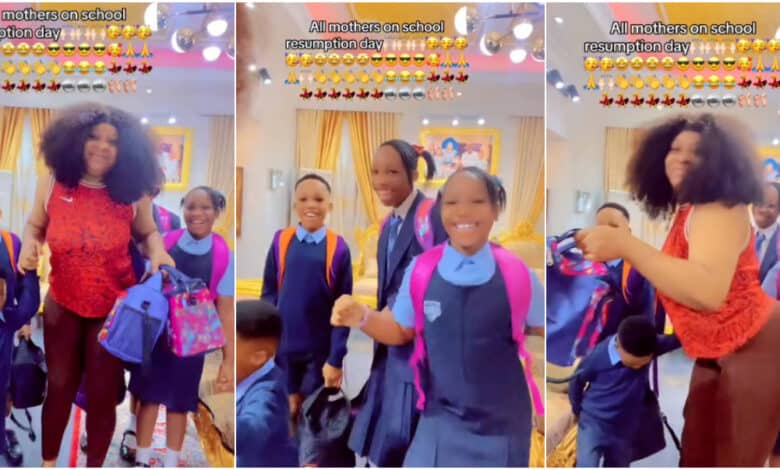 "Let there just be peace" - Mother dances with joy as school resumes after long holiday (Video)