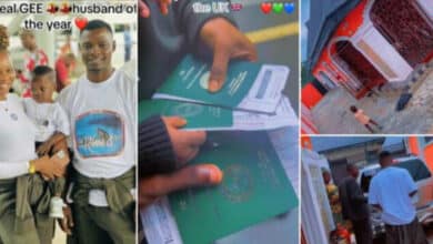 Nigerian family over the moon as they all obtain UK visas, flaunt their international passports, pack their bags for relocation (Video)