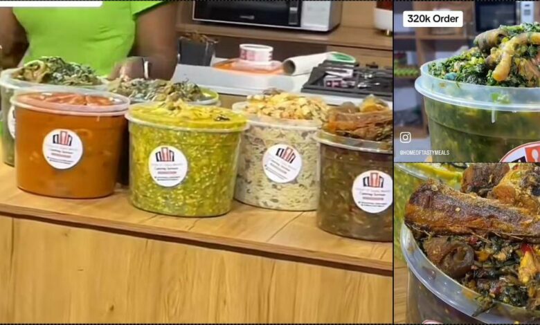 Nigerian vendor shows off N320K soups ordered by client in America (Video)