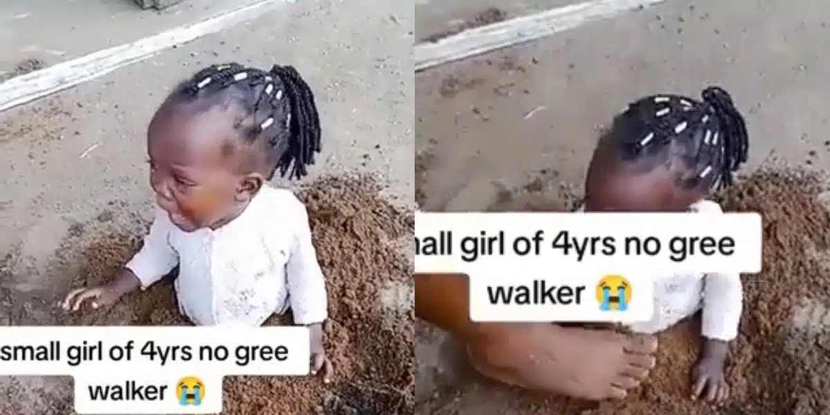 Video of little girl half buried in sand causes stir on the internet