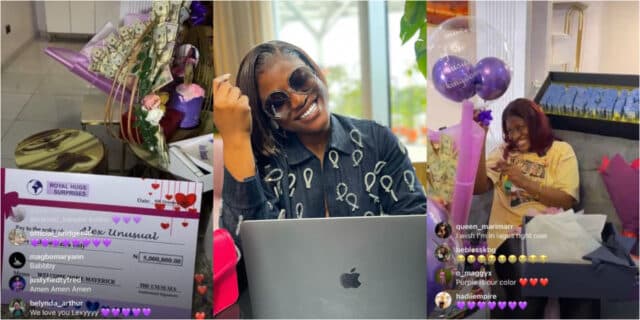 Loyal fans of Alex Unusual show their love, gifts her dollars, cake, other goodies