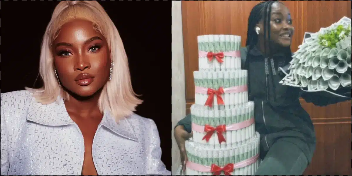 “If e easy to be winner, try am" - Ilebaye says, flaunts money cake and bouquet