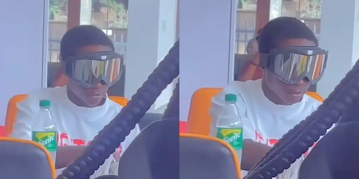 “This one na windscreen” — Lady shows off exotic glasses boy wore at a restaurant
