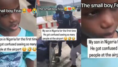 "Is this what Nigeria looks like?" - Little boy expresses disappointment over airport crowd during his first visit to Nigeria