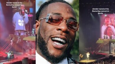 "Congratulations, it's a boy" - Burna Boy unveils a fan's baby's gender live on stage at Berlin concert
