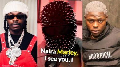 "Useless charity" - Masked man ridicules Naira Marley over noodles, drink gifts to charity home after Mohbad's death