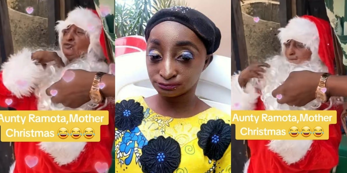 "Wahala mama Christmas" - Hilarious video of Aunty Ramota's Santa costume sparks laughter on social media