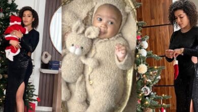 “It can only be God” – Maria Chike unveils son's face amid Christmas celebration