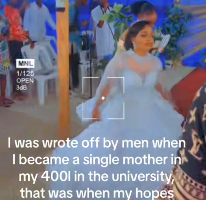 "Ending the year as a Mrs" – Lady celebrates as she gets married after being rejected for being a single mother