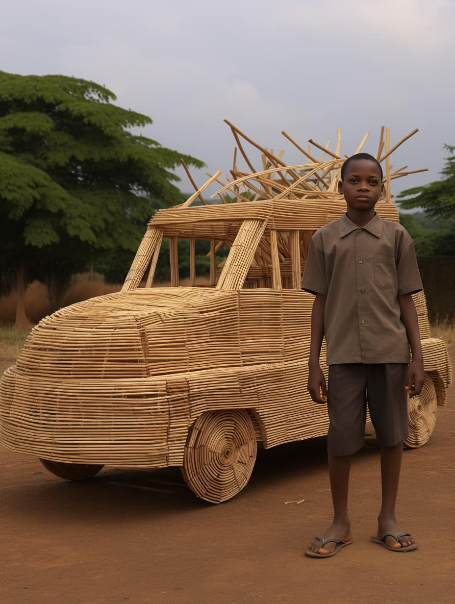 Talent useless teenage boy's crafted car 