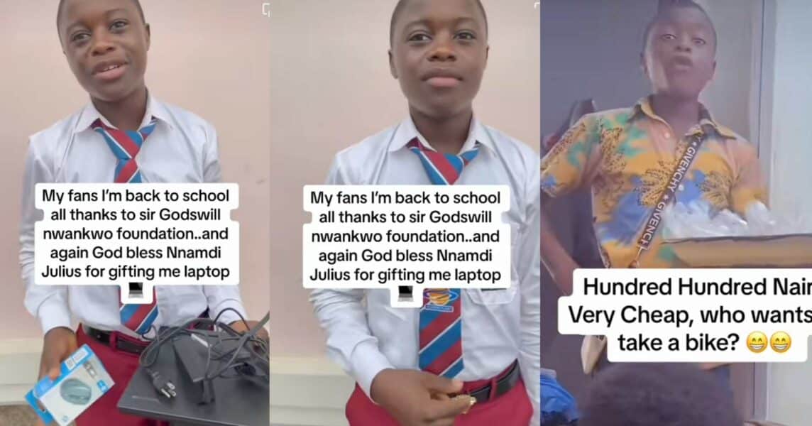 Viral boy who hawks in fine English now back to school as he receives full scholarship, laptop