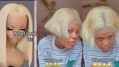 “Na crop hair” — Hilarious reactions as lady shows different wig she got from hair vendor