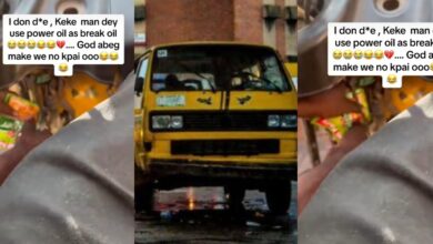Online outcry as Keke driver applies 'power oil' on tricycle break instead of 'engine oil'