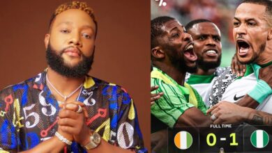 Kcee wins ₦11.7 million bet as Nigeria Super Eagles defeat AFCON 2023 host, Ivory Coast