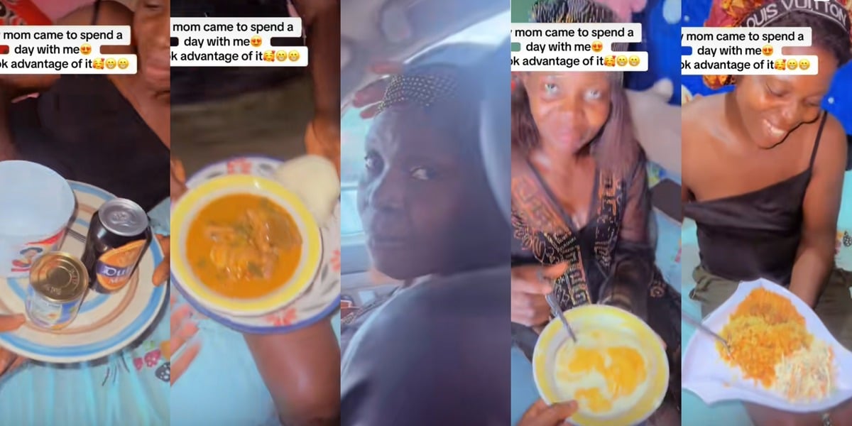 Heartwarming gesture as Nigerian lady goes above and beyond to care for her mother during one-day visit