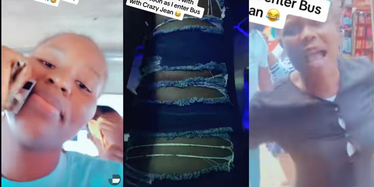 "If you're dey find ashawo, go direct to church - Female preacher confronts bus passenger wearing crazy jeans
