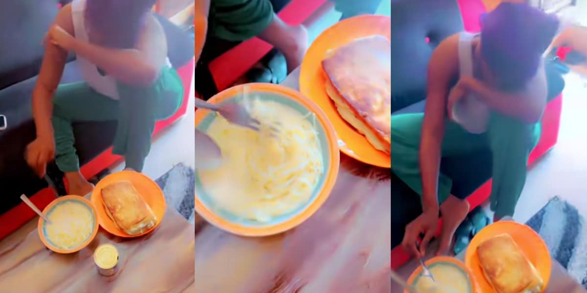"Sacrifice for the gods" - Nigerian man shocked as his Ghanaian girlfriend adds raw eggs and milk to Indomie