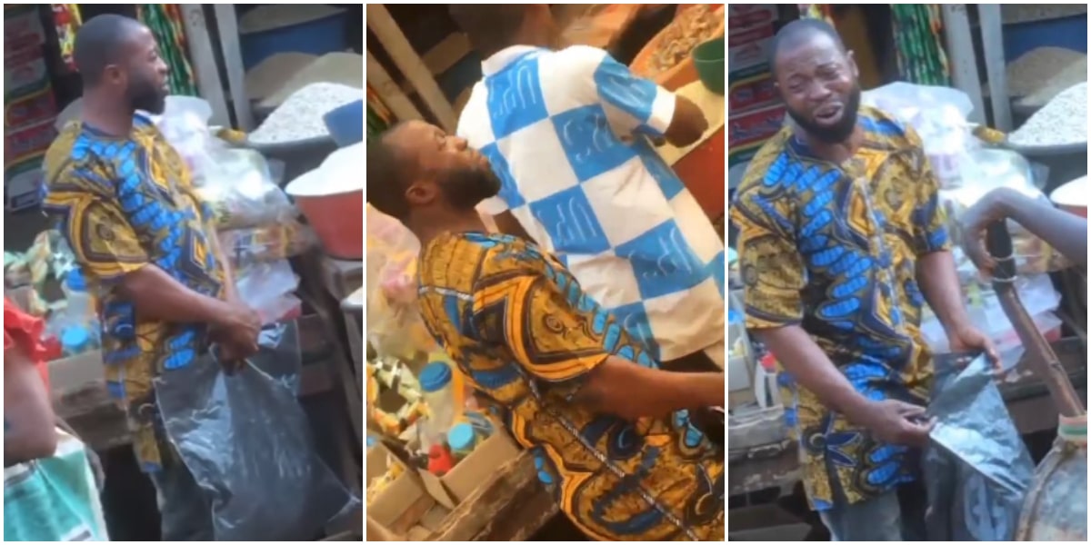 "What will my children eat tonight" - Man breaks down in tears in market over inability to buy food items with little money he had