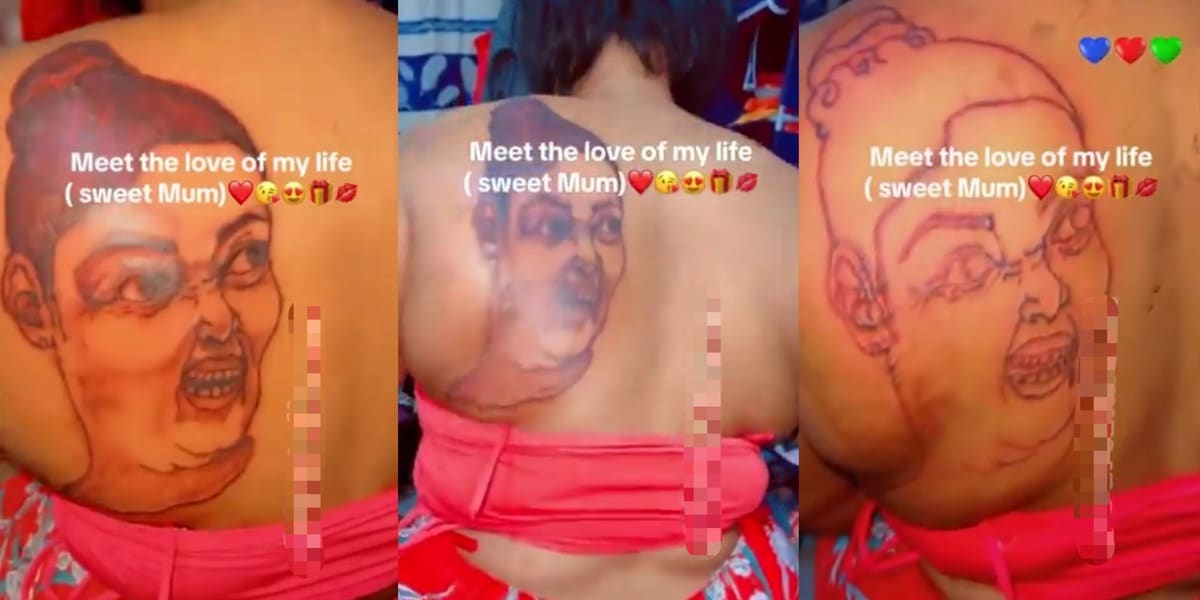 "Meet the love of my life, my sweet mum" - Ghanaian lady breaks the internet as she dedicates tattoo to her mother